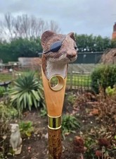 Wooden walking stick hand carved Beautiful Animal wooden walking cane