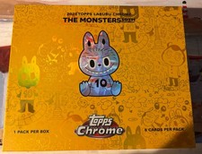 2025 Topps Labubu Chrome Monsters 10th Anniversary Box contains Gold Refractor.
