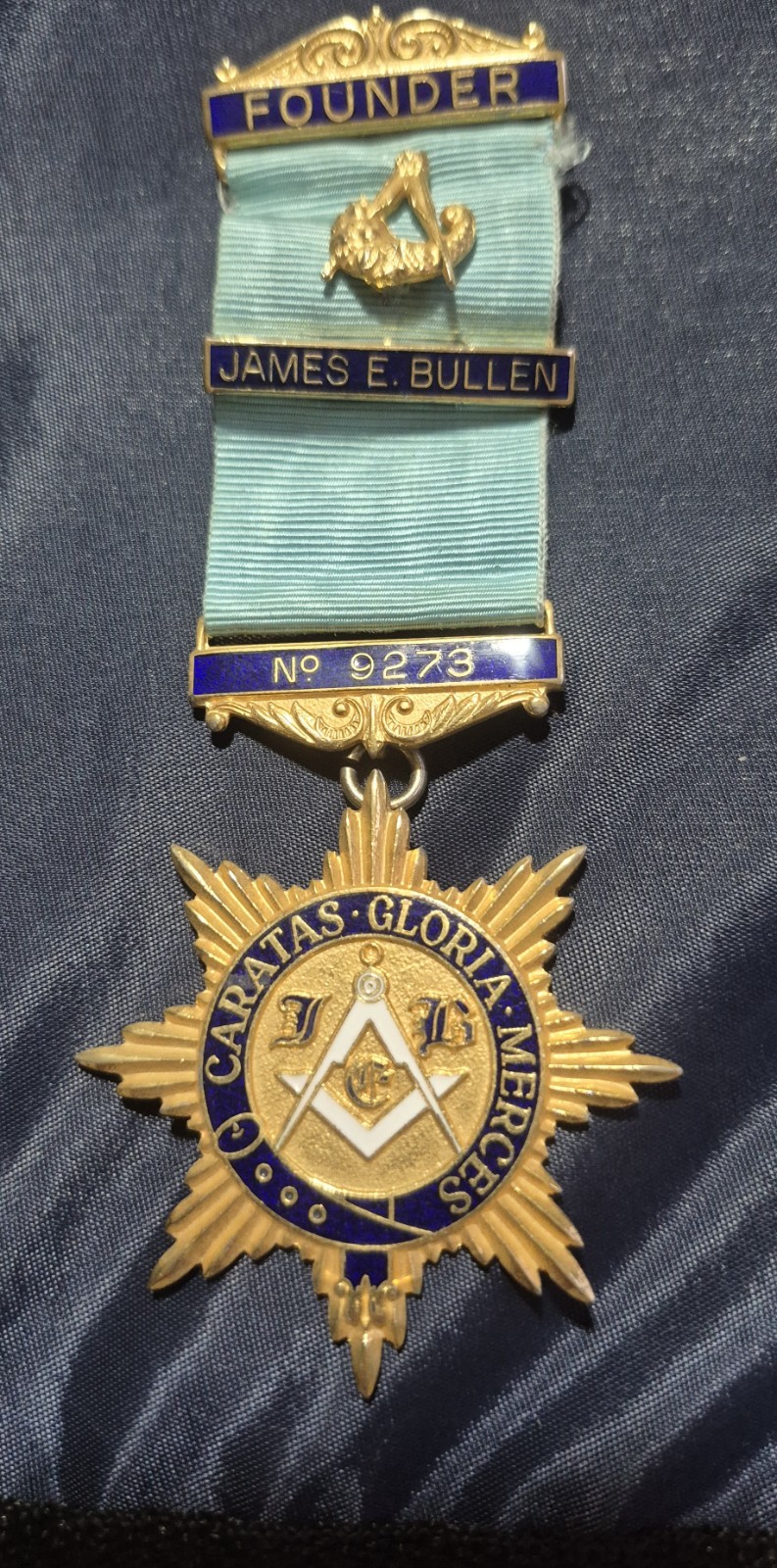 Masonic Founders Jewel - JAMES E BULLEN - 9273