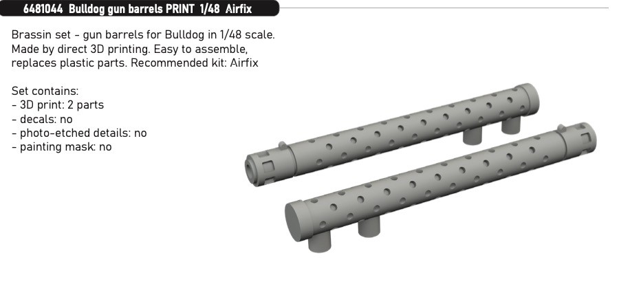 Eduard Brassin ED6481044 1:48 Bristol Bulldog gun barrels