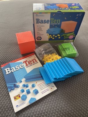 Learning Resources Plastic Base Ten Starter Kit 141 Pieces Homeschool Grades 3-6