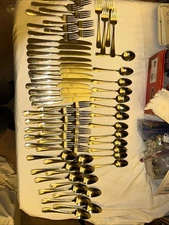 Mikasa HAMILTON Stainless 12 Place Setting 18/10 Glossy Flatware 59 Pieces READ