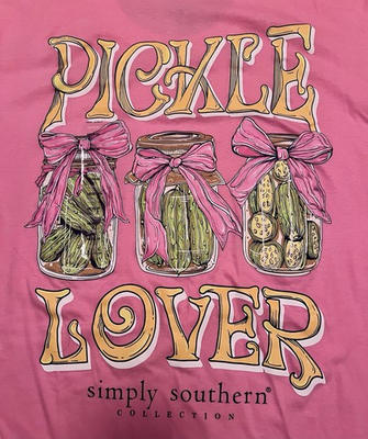 #ad NEW Simply Southern Women#x27;s Graphic T Shirt Pink Pickle Lover Size Medium $13.99