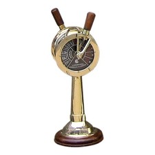 Maschinentelegraph aus Messing auf Holzsocke 33 cm Sea-Club