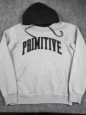 Primitive Skateboarding Gray Black Hoodie Small Streetwear Skate Logo Pullover S