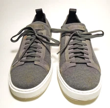 $740 MINT SANTONI Men's GRAY Knit/SUEDE DAFTEST SNEAKERS UK 7.5- 8.5 US ITALY