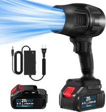 Saker Cordless Leaf Blower Portable Dust Cleaner Handheld Black 2 Batteries