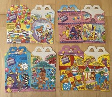 Vintage 1994 McDonald's Happy Birthday Happy Meal Boxes Complete Set Of 4