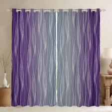 Purple Blue Grey Blackout Curtains 42" Wx63 L Purple Bluish Gray Ombre Window...