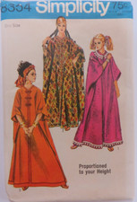 UNCUT Vtg 60's Simplicity 8354 PROPORTIONED CAFTAN DRESS Sewing Pattern Women