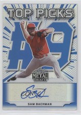 2021 Leaf Metal Draft Top Picks Blue Rainbow /35 Sam Bachman #TP-SB1 Auto uk2