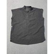 Figs Medical Scrub Top Shirt Rafaela Black Sleeveless Pockets Woman Small