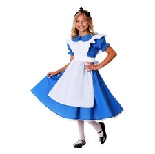 Girls Alice In Wonderland Deluxe Costume Size Medium