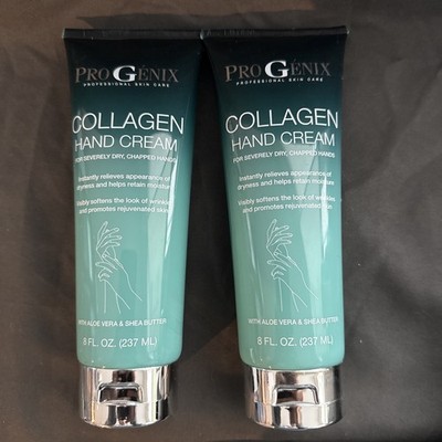 PROGÉNIX  COLLAGEN HAND CREAM  DRY ROUGH SKIN 8 FL OZ. LOT OF 2 NEW