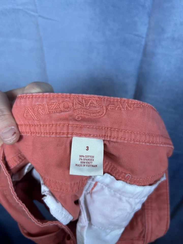 Arizona Jean Co Naranja Mini Pantalones Cortos Juniors Talla 3 Tiro Bajo Foto 2 de 4