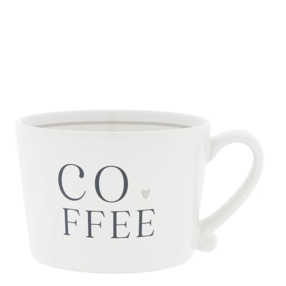 Set of 6 Cups, Mugs Font Mix White Black 270ml Ceramic Bastion Collections - Image 2 of 4