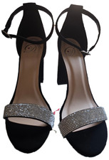 Women Heels Black Glitter