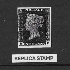 GB Victoria; 1840 1d Black: STONEHAVEN MALTESE CROSS: REPLICA