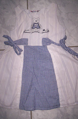 Zuckersüßes Kleidchen''Bärchen'' weiß-blau, neuw. Gr. 92