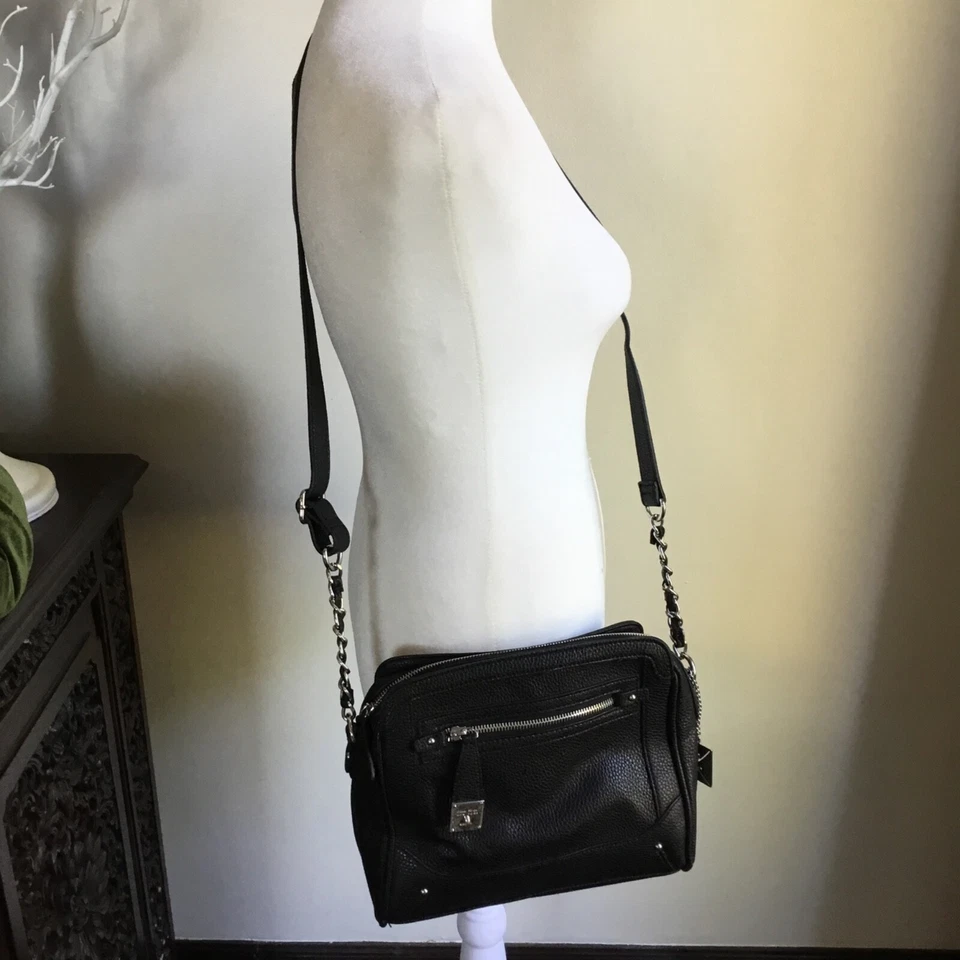 NICOLE MILLER BOLSA TIRACOLO BOLSA CORRENTE PRETA Estampa de Leopardo Pebbled - Imagem 2 de 4