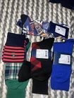Polo Ralph Lauren chaussettes robe polo plaid pantalon chaussettes rayées 6 paires 10 13 neuf