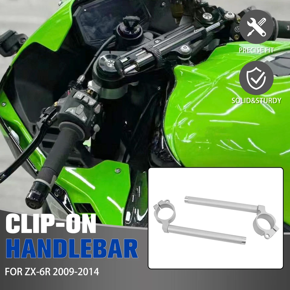 For Kawasaki ZX600 Ninja ZX-6R 2009-2014 2010 Left & Right Clip-on Handlebars Foto 2 de 4