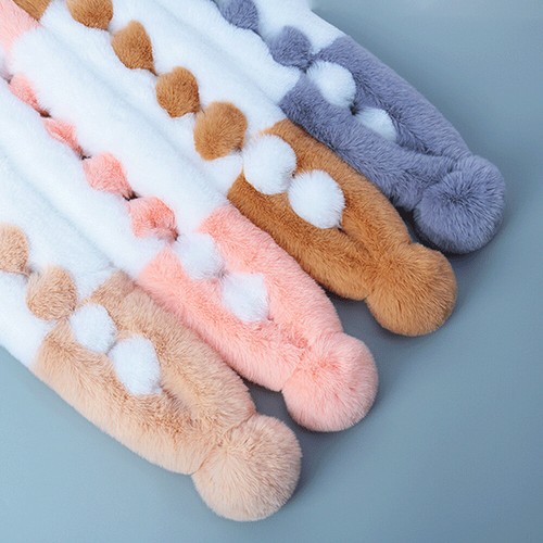 Winter Faux Rabbit Fur Cross Scarf Knitted Neck Warm Collar Scarves Wraps Women - Bild 8 von 19