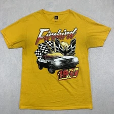 General Motors GM Firebird 1977 T Shirt Mens Small Yellow Short Sleeve