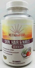 SKIN HAIR NAILS COMPLEX VITAMIN GUMMY WITH BIOTIN-COMPARE TO GOLI-FREE SHIPPING