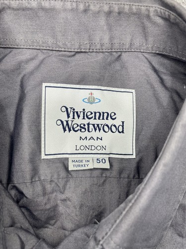 Vivienne Westwood Mens Shirt Grey Size IT 50 UK L Collared Lightweight - Picture 4 of 9