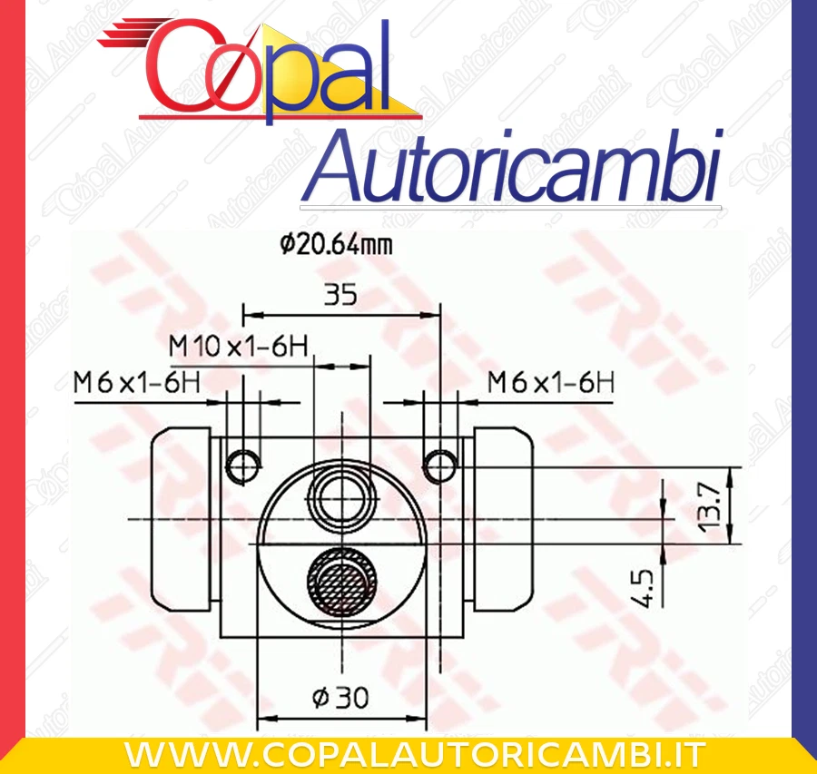 Cilindretto freno TRW BWF318 per FORD - Immagine 2 di 3