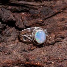 Precious Ethiopian Opal Gemstone Ring,Solitaire Ring,925 Sterling Silver,Gift