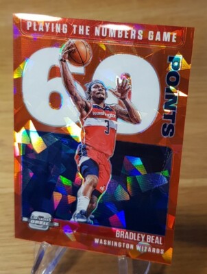 2020-21 Panini Contenders Optic - Bradley Beal -#8 - Numbers red Cracked Ice