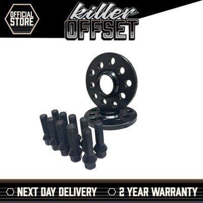 Schwarze Spurverbreiterungen & Schrauben radzentrisch 15 mm 72,6 5x120 PKD BMW E46 E60 E92