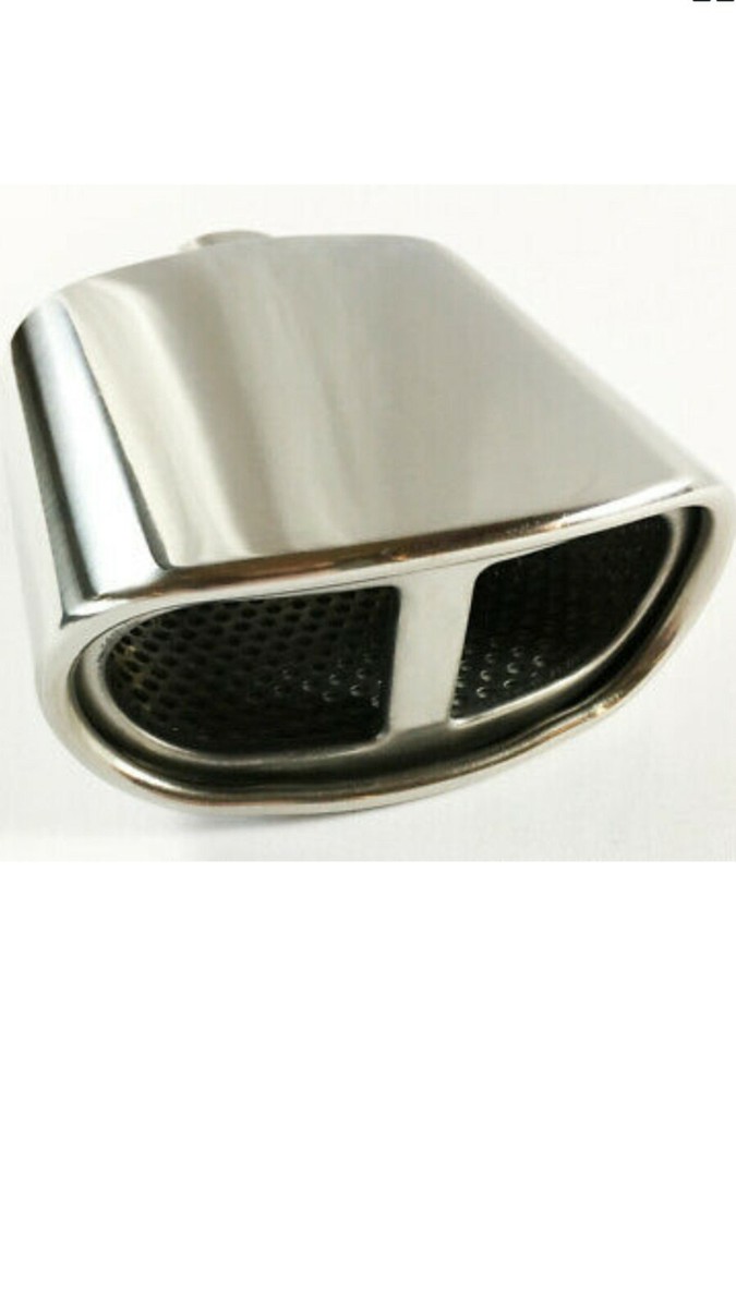 2.25" Inlet Twin 2.75 In Out 8.6" Long Round Rolled Stainless Steel Exhaust Tip - Foto 5
