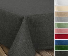 Tischdecke Leinen Optik Wasserabweisend, Form Größe u. Farbe wählbar