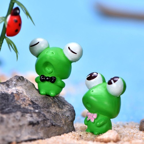 Fairy Bonsai Decor Micro Landscape Mini Statue Frog Ornament Miniature Frogs - Picture 4 of 9