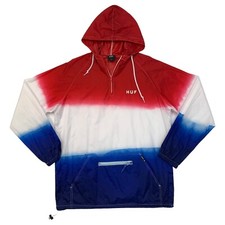 Huf Windbreaker Mens L Large Red White Blue W...