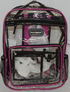 pink brand clear backpack