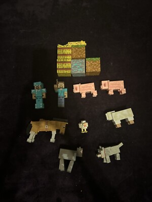 minecraft survival mode action figures Steve,pigs,sheep,wolf,horse,chicken Ect