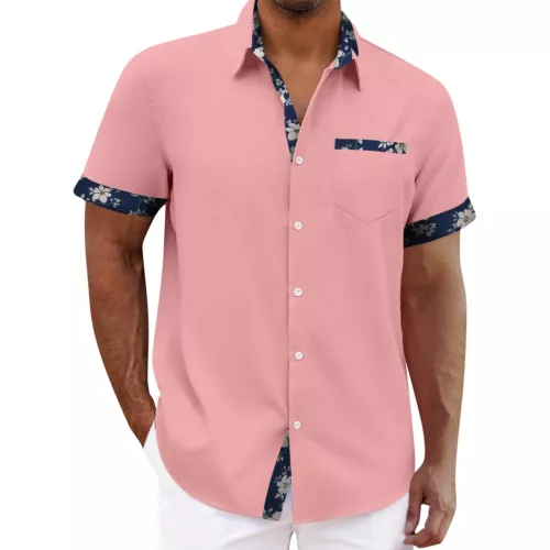 Camisa hawaiana para hombre vintage con botones camisas de boliche manga corta tops - Imagen 37 de 51