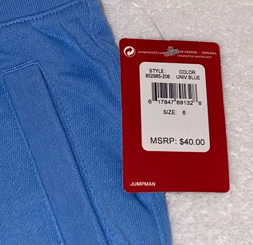 NIKE Jordan Jumpman French Terry Blue Basketball Shorts NEW Youth Boys 4 5 6 7 - Picture 3 of 3