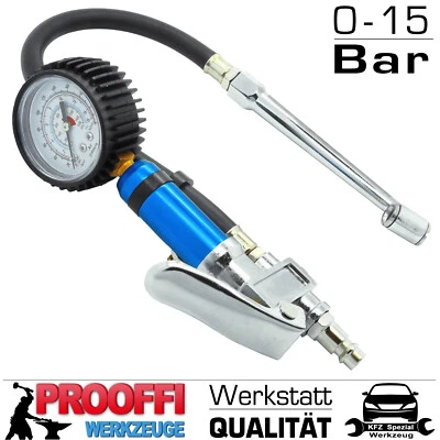 TOP Reifenfüller Druck Luft Reifendruck Prüfer Reifenfüll Pistole Gerät 0-15 Bar - Bild 1 von 4