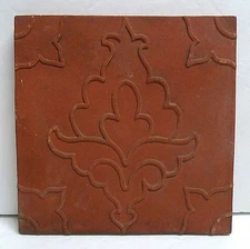 Antique Unglazed Floral Tile  Mosaic?  American Encaustic?