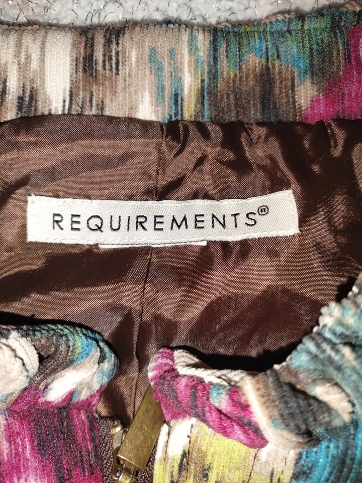 Requisitos Chaqueta Cremallera Completa Pana Multicolor Volantes Escote Talla M Foto 4 de 4