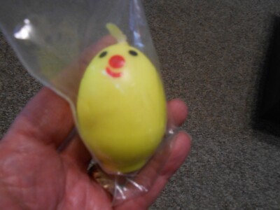 Miniature Egg Shaped Candle YELLOW WITH FACE 2.5'' Unused