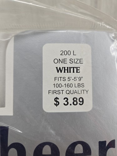 Ultra Sheer Womens White Panty Hose One Size 200L 5'-5'9" 100-160lbs - Picture 2 of 3