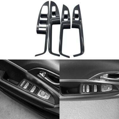 For Genesis G70 2019-2024 Carbon Fiber ABS Window Lift Lock Switch Panel Trim