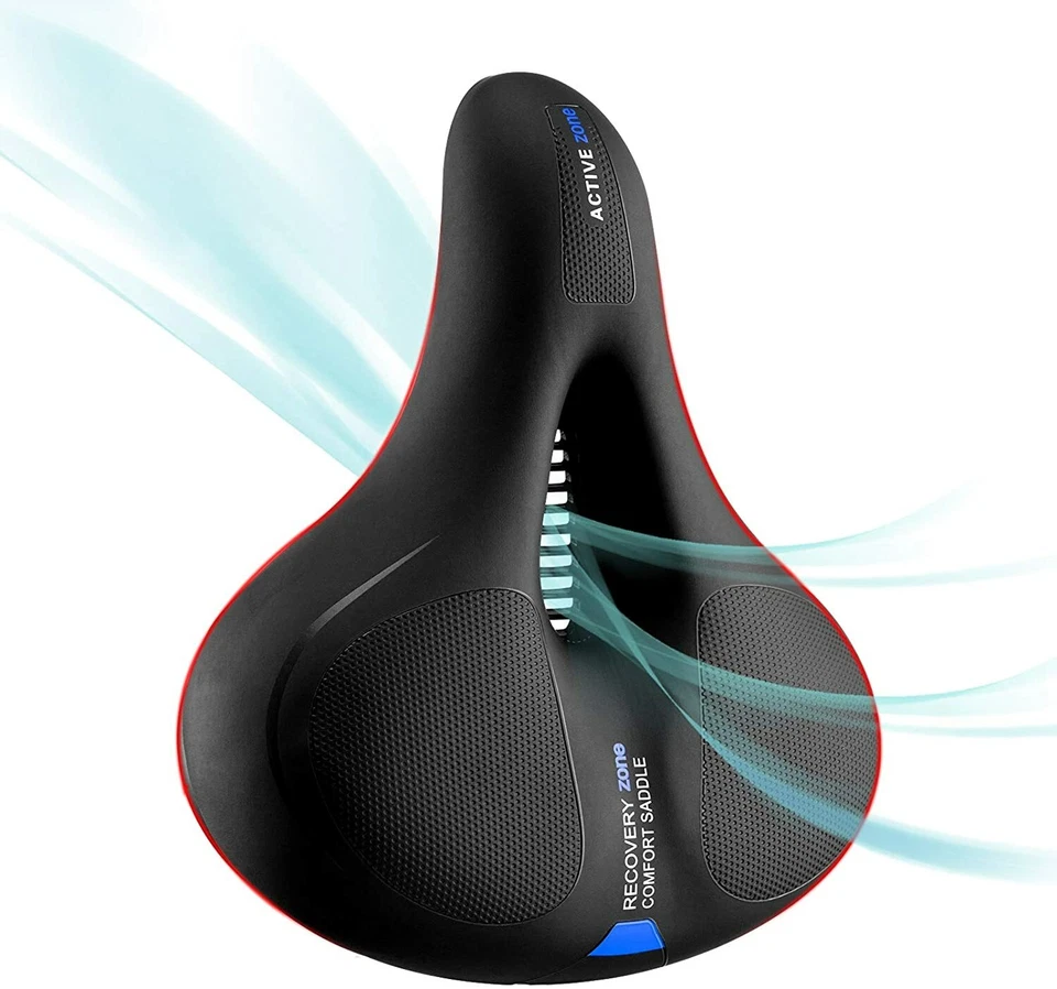 Asiento de bicicleta ROCKBROS cómodo sillín de bicicleta bicicleta de montaña suave ancho cojín de asiento de bicicleta Foto 3 de 4