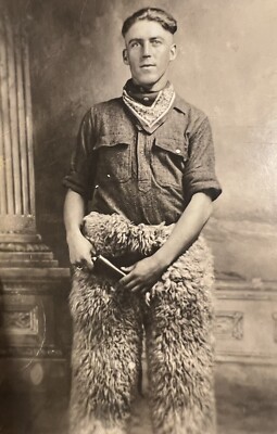 RPPC Real Photo Post Card ARMED COWBOY Named & Signed Western